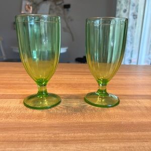 Federal Glass Uranium Optic Water Goblets